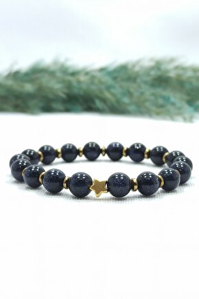 Yıldız Taşı Hematit Doğal Taş Kadın Bileklik Prof