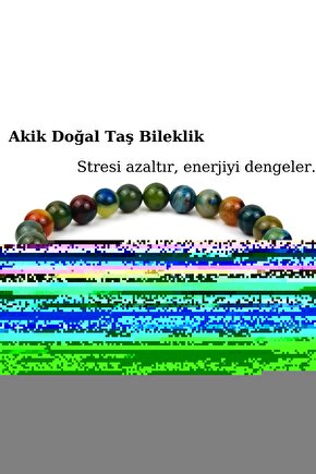 Akik Doğal Taş Bileklik Yeşil Unisex Aksesuar Bijuteri Hediyelik Bileklik