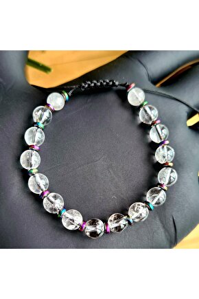 Kuvars Kristali Doğal Taş Bileklik (EL YAPIMI TASARIM ÜRÜNLER)