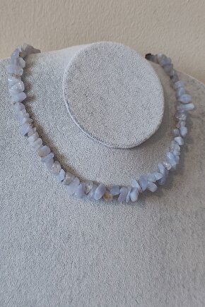 Sertifikalı Kalsedon Kırıktaş Doğaltaş Kolye