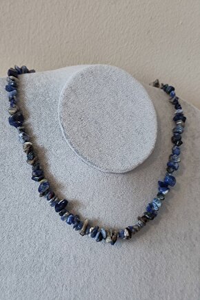 Sertifikalı Sodalit Kırıktaş Doğaltaş Kolye