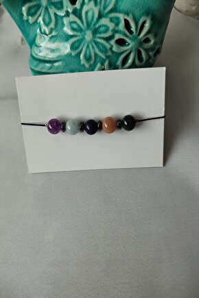 Sertifikalı Terazi Burcu Doğaltaş Bileklik (ametist.akuamarin.lapis Lazuli.güneş Taşı.yeşil Akik.
