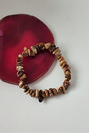 Sertifikalı Jasper Kırıktaş Doğaltaş Bileklik