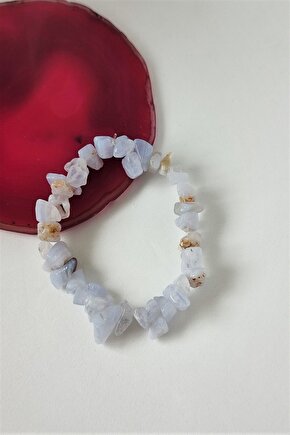 Sertifikalı Kalsedon Kırıktaş Doğaltaş Bileklik