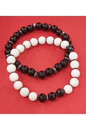 BAY&BAYAN  ONİX & CAM ARALARI HEMATİT DOĞALTAŞ  BİLEKLİK (231307)