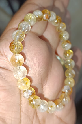 Sitrin Taşı 6 mm Natural Doğaltaş Bileklik