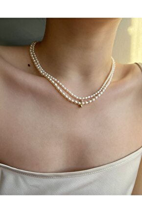 Gerçek İnci Kolye Seti 2’li