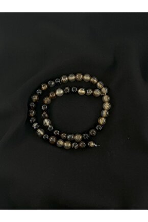 SİYAH AKİK DÜZ KESİM DOĞALTAŞ 8 MM DİZİ