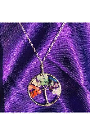 Çakra Hayat Ağacı Doğaltaş Kolye