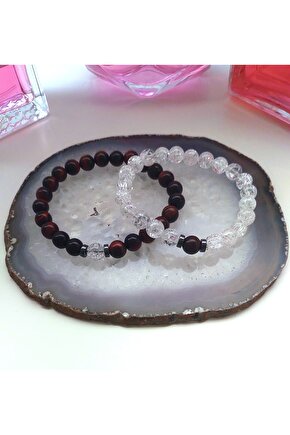 KIRMIZI KAPLANGÖZÜ NECEF TAŞI SEVGİLİ BİLEKLİĞİ 8MM