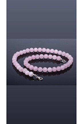 PEMBE KUVARS 8MM KOLYE