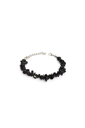 SİYAH ONİX KIRIKTAŞ DOĞAL TAŞ BİLEKLİK