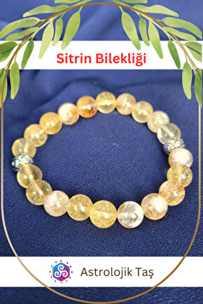 Doğal Taş Sitrin Bileklik, Para Taşı, Enerji Taşı, Bereket Taşı