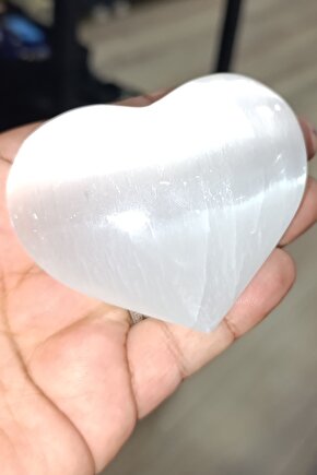 Selenit Taşı Kalp Kesim Natural Doğaltaş Kütle Büyük