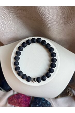 Lav Taşı Doğal Taş Bileklik 8mm