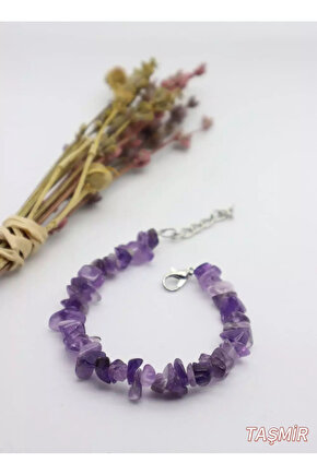 Ametist Doğal Taş Kırıktaş Bileklik