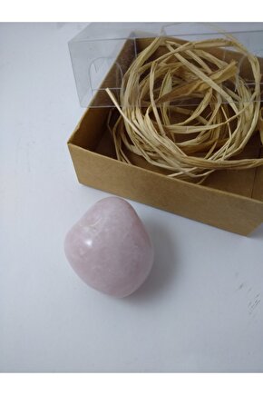 Pembe Kuvars Taşı Biblo Ham Doğaltaş Biblo (45-50 Gr)