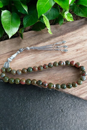 Unakit Taşı Tesbih 33 Lük Tesbih Orijinal Doğal Taş Renk Atmaz Doğal Taş Tesbih