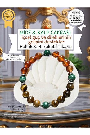 Doğaltaş Mide Kalp Çakrası Bilekliği