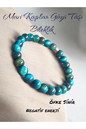 Doğal Taş Mavi Kaplangözü Taşı Bileklik