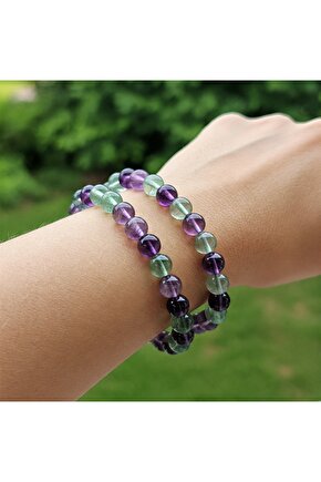 Florit doğal taş bileklik 8mm muhteşem renklerde