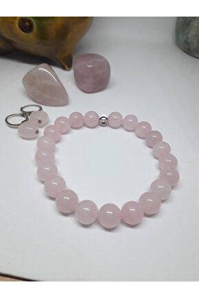 Pembe Kuvars Bileklik 8 mm