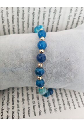 Mavi Akik Doğal Taş Bileklik