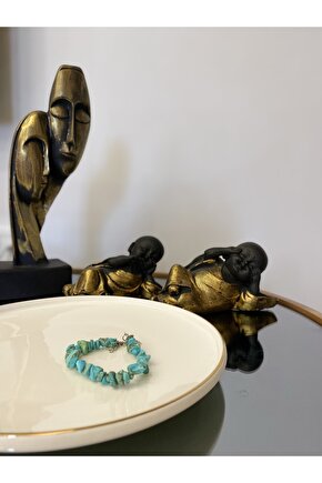 Turkuaz (FİRUZE) Kırık Doğal Taş Bileklik (BURÇ TAŞI)