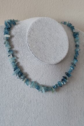 Sertifikalı Akuamarin Kırıktaş Doğaltaş Kolye