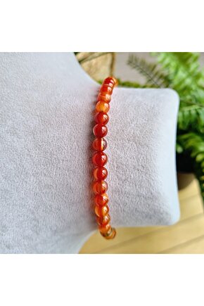 Turuncu Akik Doğal Taş Bileklik (EL YAPIMI TASARIM ÜRÜNLER)