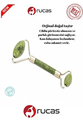 Orjinal Doğal Çift Taraflı Yeşim Taşı Masaj Aleti Cilt Yenileme New