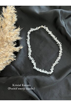 Kristal Kuvars Kırık Taş Kolye