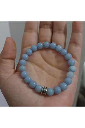 ANJELİT (MELEK) DOĞAL TAŞ BİLEKLİK 8MM