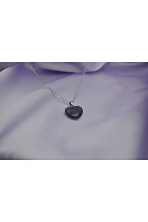 Ametist Kalpli Doğaltaş Kolye