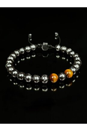 HEMATİT TAŞI VE KAPLAN GÖZÜ BİLEKLİK HEDİYE BİLEKLİK