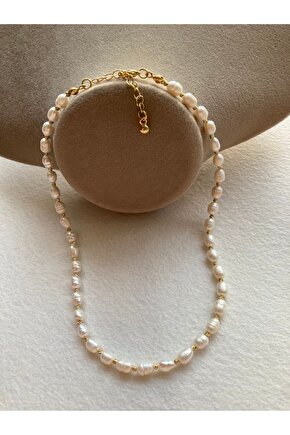 3 Mm Minik Gerçek Arpa Inci Kolye, Minimal Küçük Inci Kolye, Choker Inci, Gelin Kolyesi