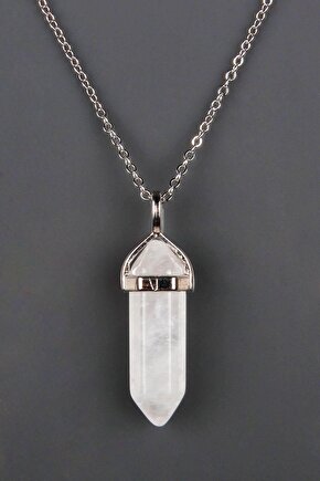 Kristal Kuvars Doğal Taş Çivi Kolye