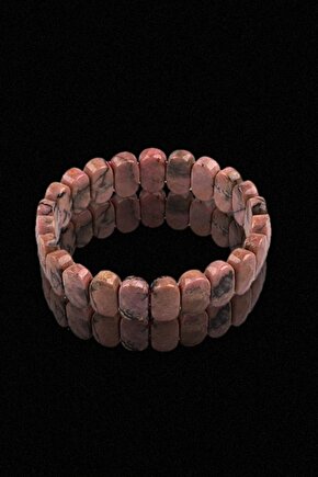 Asyagems Doğaltaş Rodonit Doğal Taş Bileklik 8 X 13 Mm Özel Faset Kesim Bileklik Ayg-4889