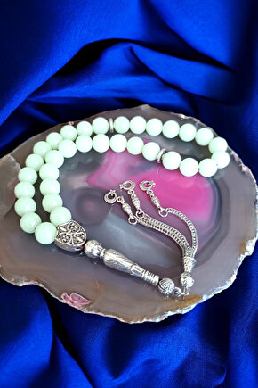 Fosfor Taşı  Tesbih  33lük Tesbih 10 mm Doğal Taş Tesbih Karanlıkta Parlayan Taş