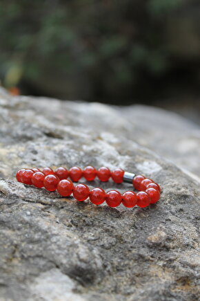 Karnelyan Akik Doğaltaş Bileklik