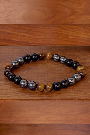Kaplan Gözü, Hematit ve Oniks Taşı Bileklik