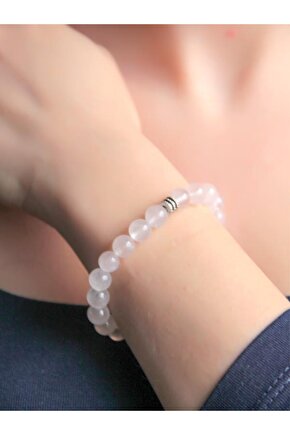 Doğal taş Pembe Kuvars Doğal Taş Bileklik