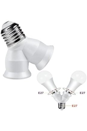 E27 Duy Çoğaltıcı, Tek Duydan Çift E27 Lamba Bağlantısı, Duy Çoklayıcı, Tek Duya İki Ampul Takma 12