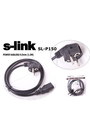 SL-P150 1.5mt 0.50mm  Uyumlu Power Elektrik Kablosu Siyah Güç Kablosu