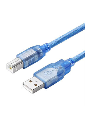1.5 MT ŞEFFAF MAVİ USB YAZICI KABLOSU (4832)