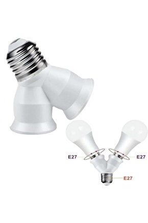 DY-101 E27 Duy Çoğaltıcı (Tek Duydan Çift E27 Lamba Bağlantısı) (4835)