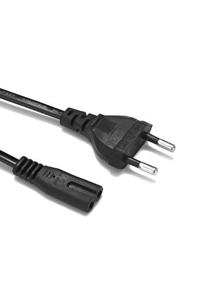 2x0.75mm Siyah Kordon 1.5m – Teyp Cereyan ve Güç Kablosu