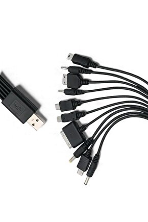Çok Fonksiyonlu 10’lu USB Şarj Kablosu – Çoklu Uçlu Universal Şarj Aleti Bağlantı Kablosu
