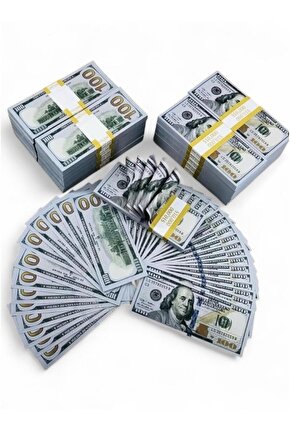 25 Adet 100 Dolar Oyun Parası – Geçersiz Şaka Parası – Gerçek Görünümlü Eğlencelik Kağıt Para