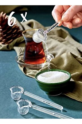 6 Adet Mika Origami Şekilli Şeker Ve Kahve Kaşığı | Baharat Şeker Kahve Kaşığı (CAM DEĞİLDİR)